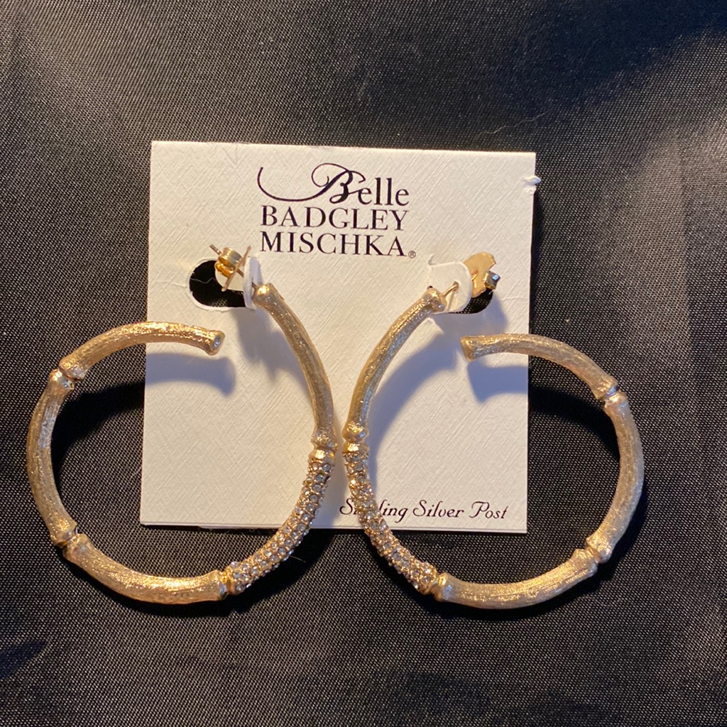 Nwt Belle Badgley Mischka Gold Earrings 27$